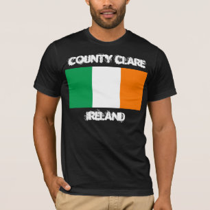 T-shirt Condado de Clare, Irlanda com a bandeira irlandesa