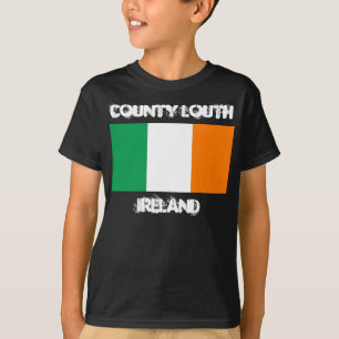 T-shirt Condado Louth, Ireland com bandeira irlandesa