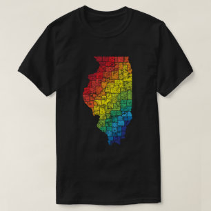 T-shirt condados de Illinois color