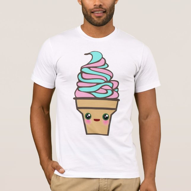 T-shirt Cone de Sorvete Kawaii Rave (Frente)