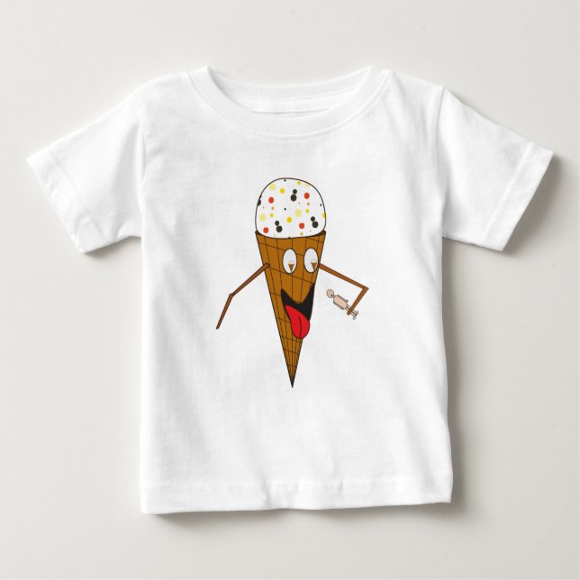 T-shirt Cone do sorvete que lambe um bebê T da pessoa (Frente)