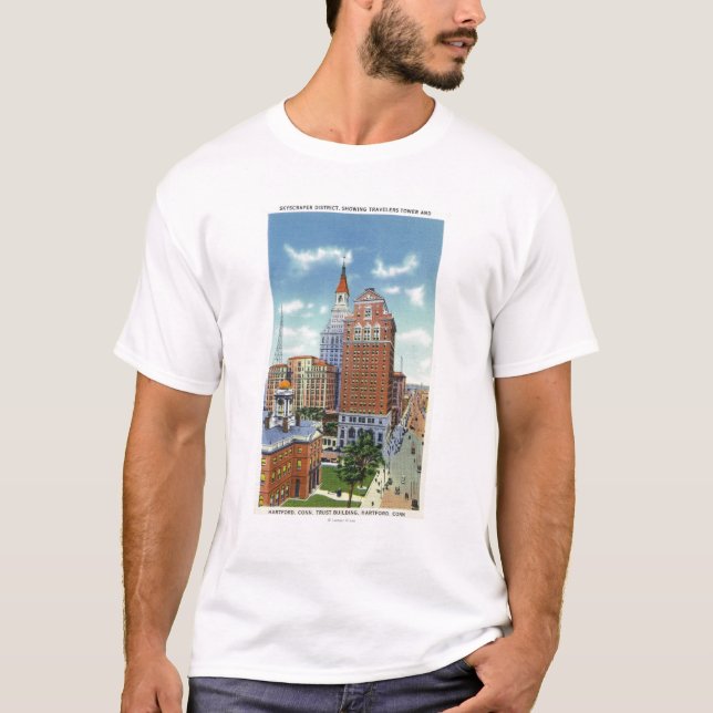 T-shirt Confiança Bldg e opinião da torre dos viajantes (Frente)