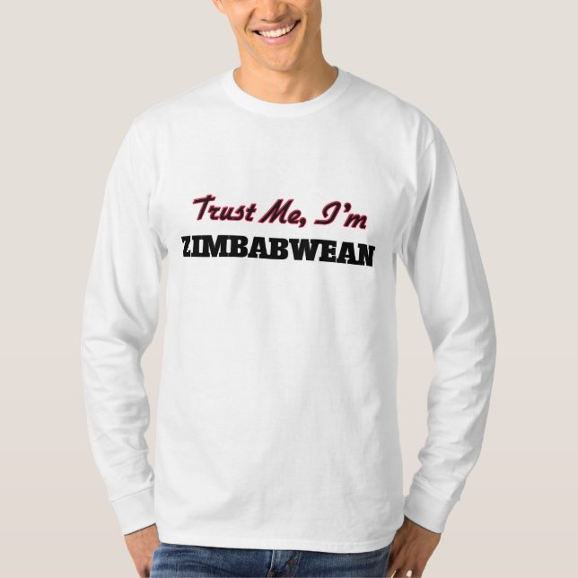 T-shirt Confie que eu mim é zimbabuense (Frente)
