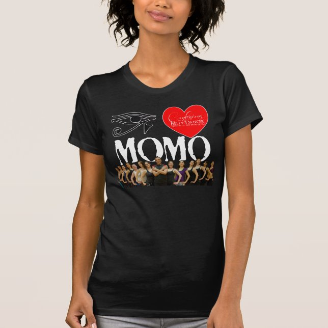 T-shirt Confissões de um dançarino de barriga mim <3 Momo (Frente)