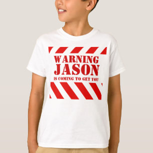 T-shirt conhecido de advertência de jason das