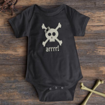 Conjunto de Bebê Caveira de Pirata Menina Fofo Hal