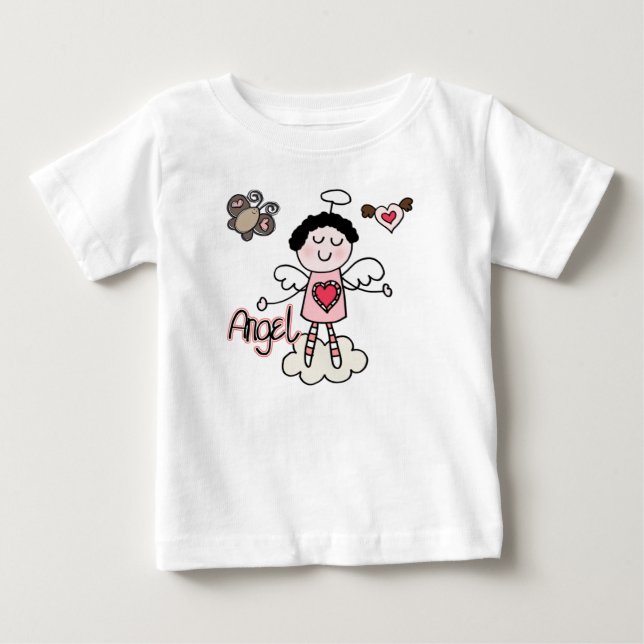 T-shirt Conjunto de Bodysuit com Tutu de Anjo de Desenho A (Frente)