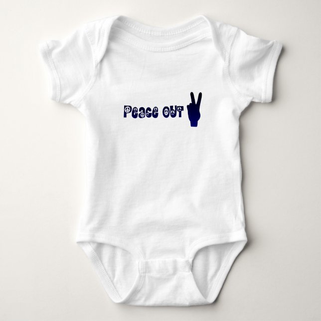 T-shirt Conjunto Inteiriço de Bebê Peace Out (Frente)