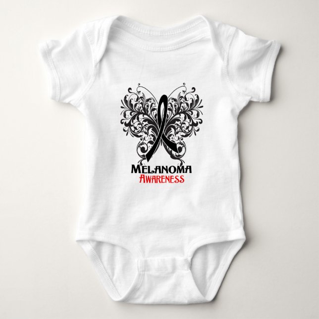 T-shirt Consciência da melanoma da borboleta (Frente)