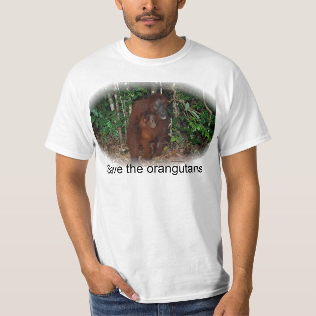 T-shirt Conservação dos animais selvagens:  Mãe e bebê do (Frente)