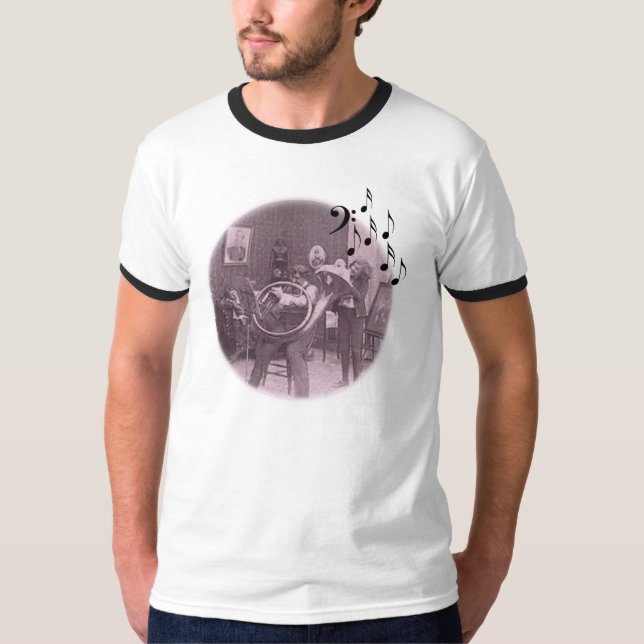 T-shirt considerando da tuba no salão de beleza (Frente)