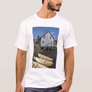 T-shirt construtor de dories, Lunenburg, Nova Escócia, Can