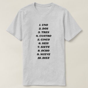 T-shirt Conte até dez em espanhol