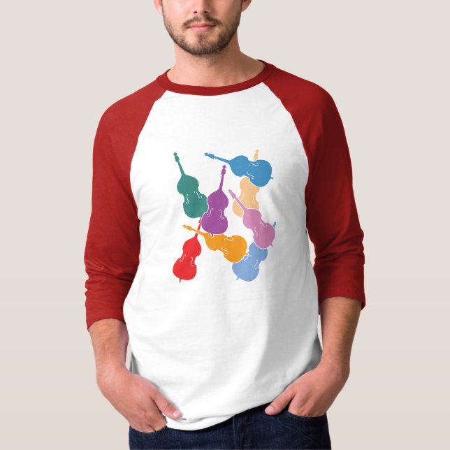 T-shirt Contrabaixos Coloridos (Frente)