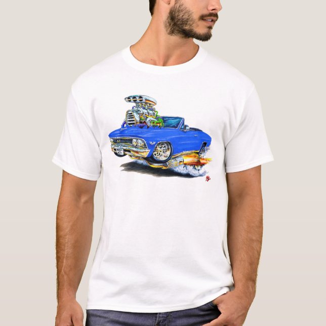 T-shirt Convertible 1966 azul de Chevelle (Frente)