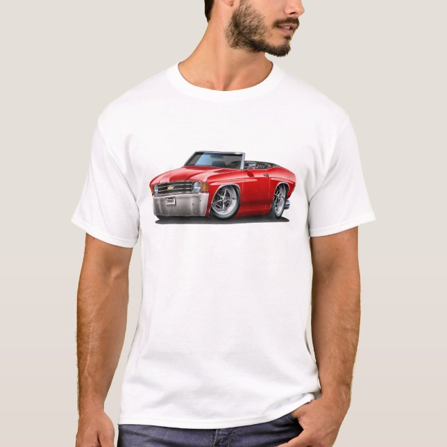 T-shirt Convertible 1971-72 vermelho de Chevelle (Frente)