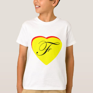 T-shirt Convite De Casamento Coração Vermelho Amarelo F O 