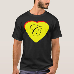 T-shirt Convite Para Casamento Coração Vermelho C Amarelo 