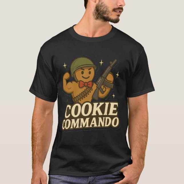 T-Shirt Cookie Commando – Bowtie Muscle Edition (Frente)