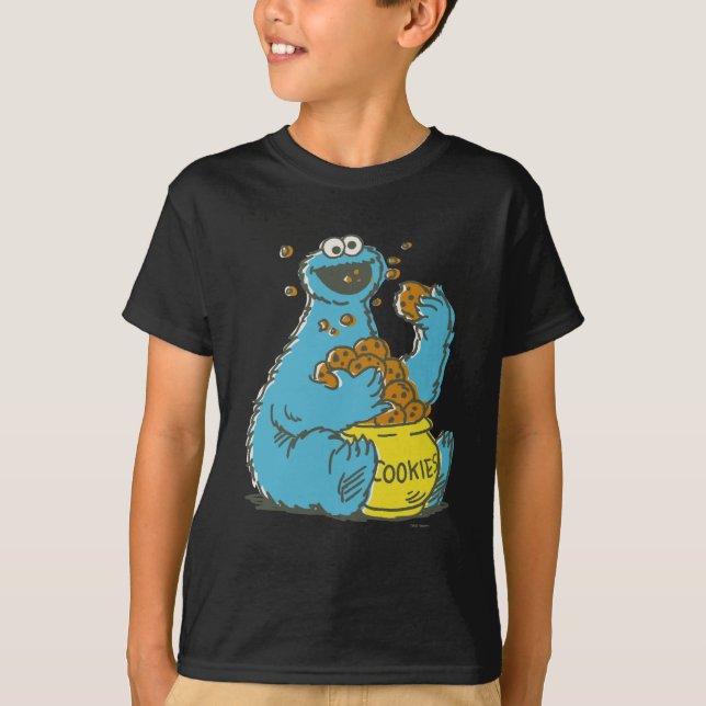 T-shirt Cookie Monster Vintage (Frente)
