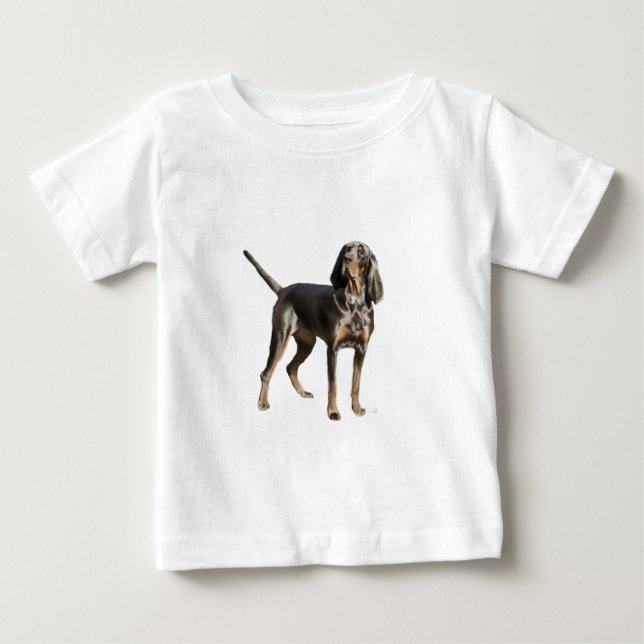 T-shirt Coon Hound Preto e Castanho Americano (Frente)
