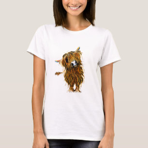T-shirt 'CoooWeee 'do impressão da vaca das