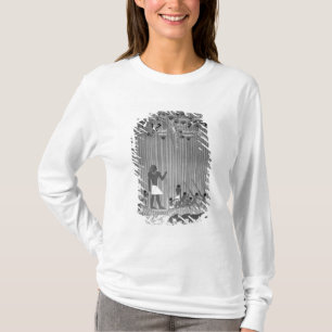 T-shirt Cópia do alivio pintado egípcio que descreve a