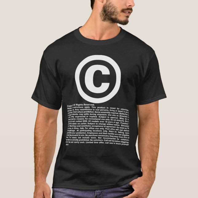 T-shirt Copyright - todos os direitos reservados e (Frente)