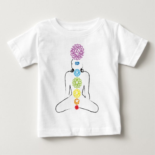 T-shirt Cor 01 da ioga de Chakras (Frente)