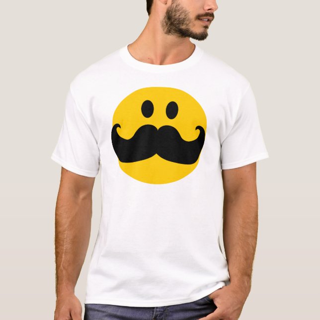 T-shirt Cor customizável do fundo do bigode) (Frente)