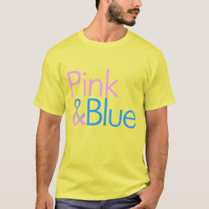 T-shirt cor-de-rosa & azul da Laço-Tintura