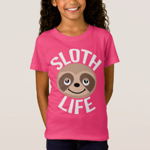 T-shirt cor-de-rosa bonito da vida da preguiça
