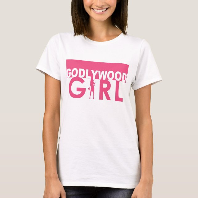 T-shirt cor-de-rosa & branco da menina de (Frente)