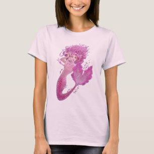 T-shirt cor-de-rosa da boneca da fantasia da