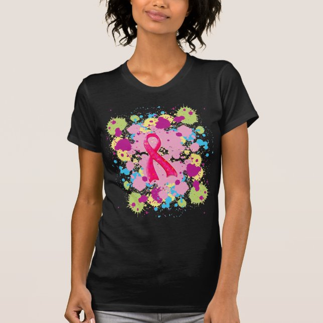 T-shirt cor-de-rosa da fita de Splat (Frente)