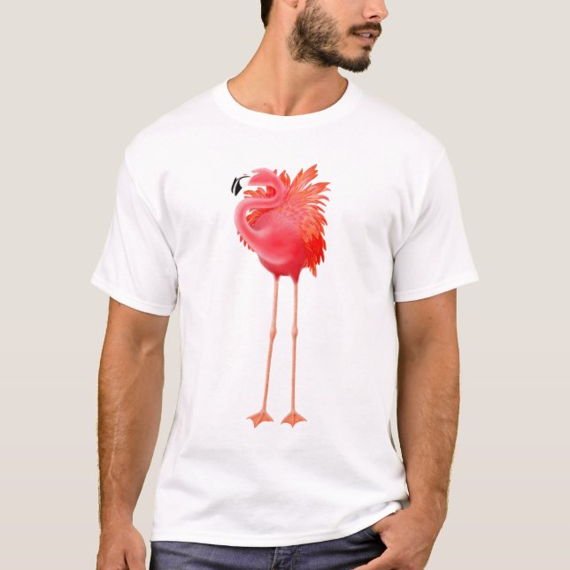 T-shirt cor-de-rosa das caraíbas do flamingo (Frente)