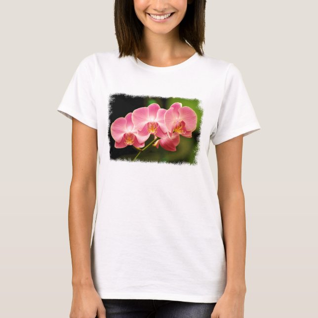 T-shirt cor-de-rosa das orquídeas (Frente)