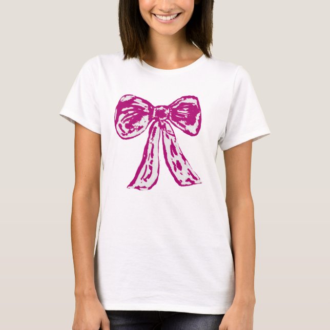 T-shirt cor-de-rosa do arco (Frente)