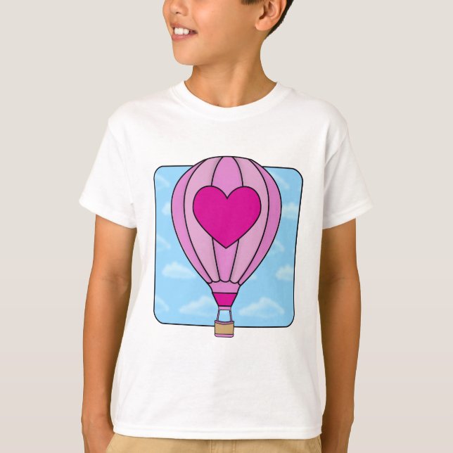 T-shirt cor-de-rosa do balão de ar quente do (Frente)
