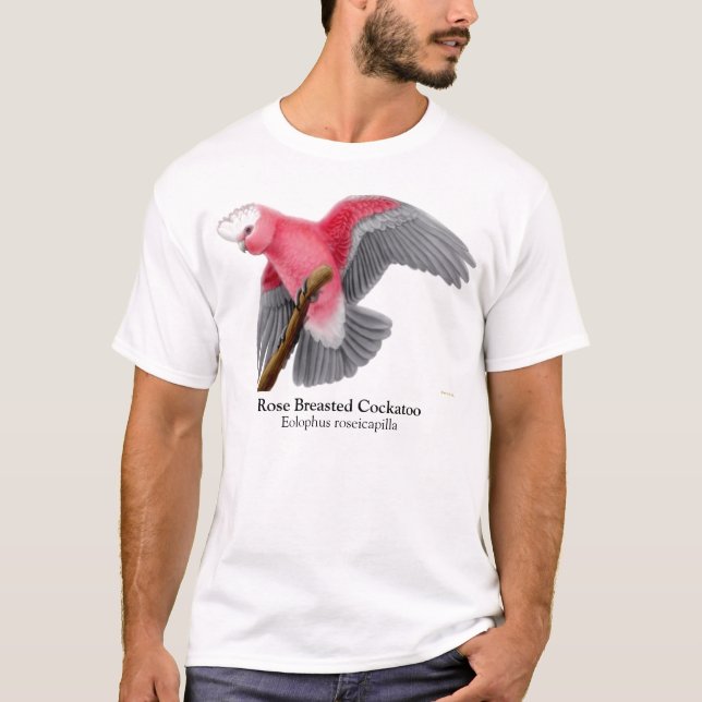 T-shirt cor-de-rosa do Cockatoo de Breasted (Frente)