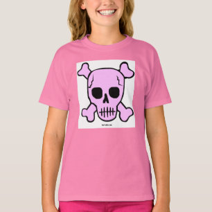 T-shirt cor-de-rosa do crânio
