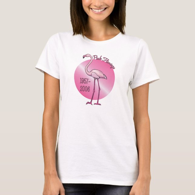 T-shirt cor-de-rosa do flamingo (Frente)