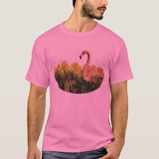 T-shirt cor-de-rosa do flamingo