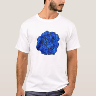 T-shirt cor-de-rosa do fogo azul