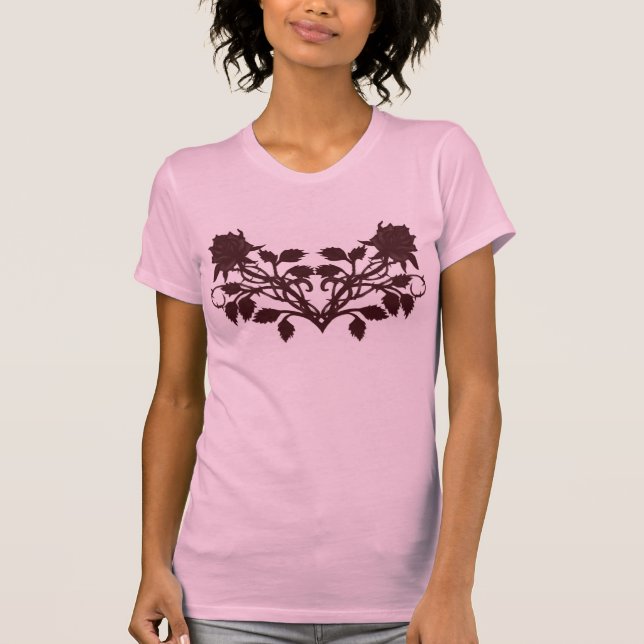T-shirt cor-de-rosa do tatuagem (Frente)
