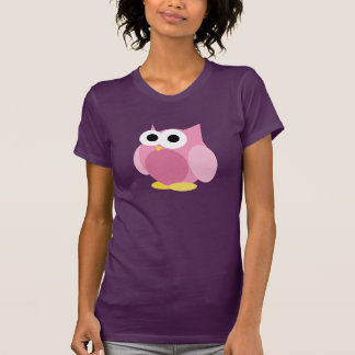 T-shirt cor-de-rosa engraçado da coruja