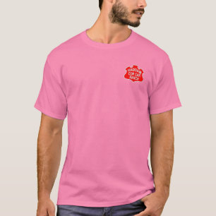 T-shirt cor-de-rosa frilly de HCCR com logotipo