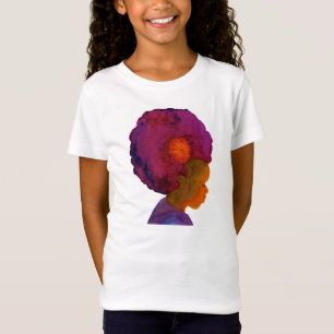 T-shirt cor-de-rosa multicultural das meninas da