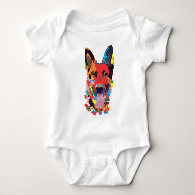 T-shirt cor do German shepherd (Frente)