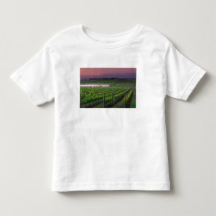 T-shirt Cor do nascer do sol na névoa distante atrás